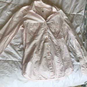 🎁Loft light pink  Button down long sleeve top